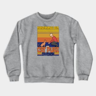 Retro Sunset Mainternance Dept Cat Puke Division Crewneck Sweatshirt